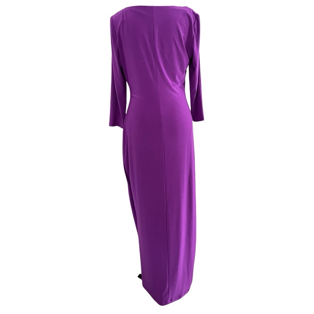 Lauren Ralph Lauren Evening Dress Maxi Cowl Neck Sz 12 long sleeve purple party - Picture 4 of 7